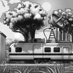 Yardville - Trailer And Shed Background B&W